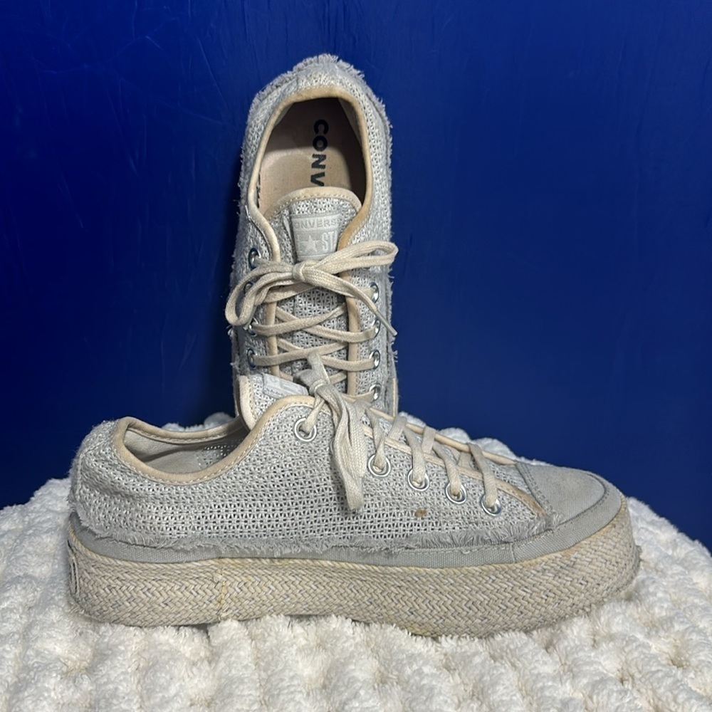 Converse Chuck Taylor Womens Low Top Platform Sneakers Mint Green Off White S 7 - Picture 3 of 9